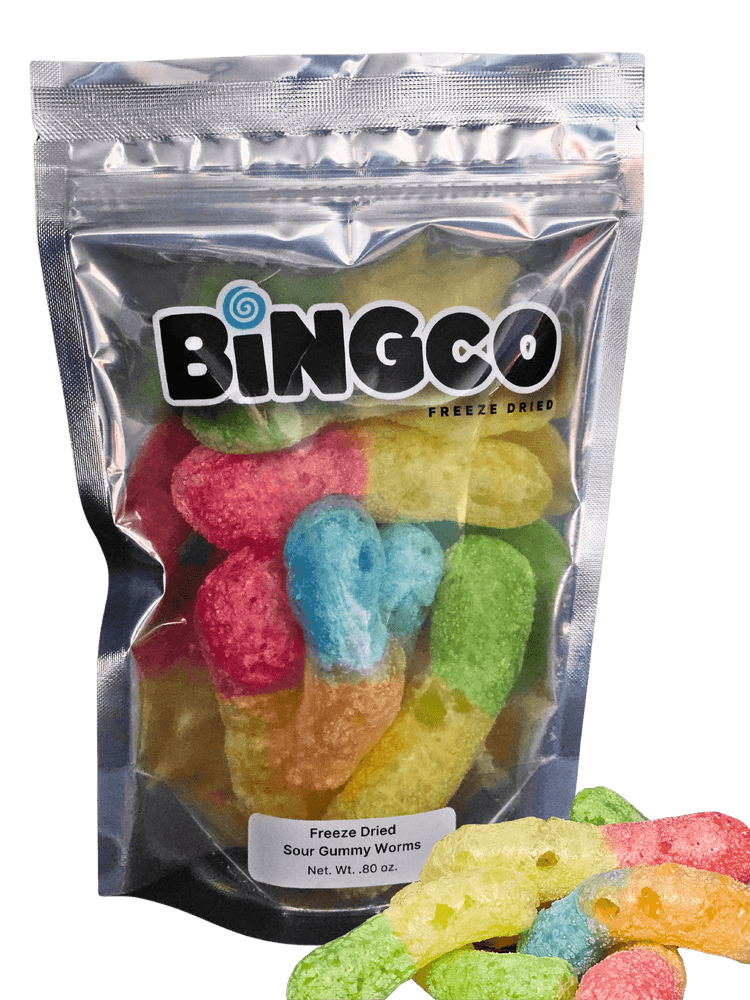 Freeze Dried Sour Gummy Worms - Bingco