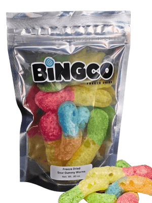 Freeze Dried Sour Gummy Worms - Bingco